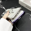 Coque souple transparente avec cadre plaqué pour iPhone 