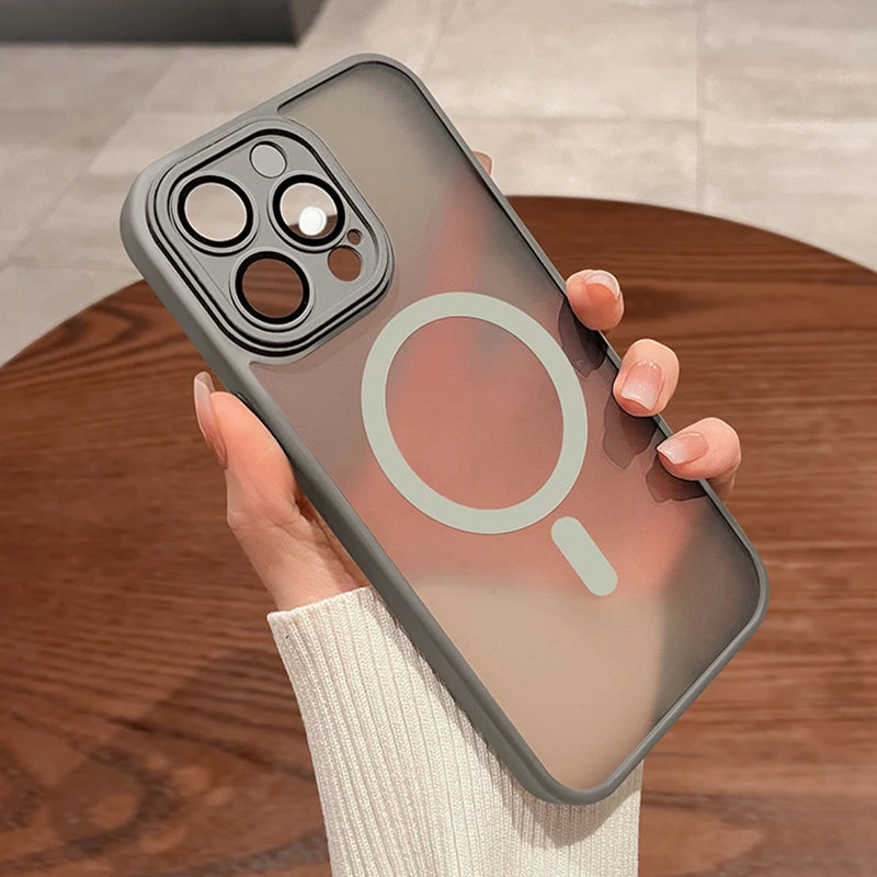 Matte Translucent Shockproof Case For iPhone