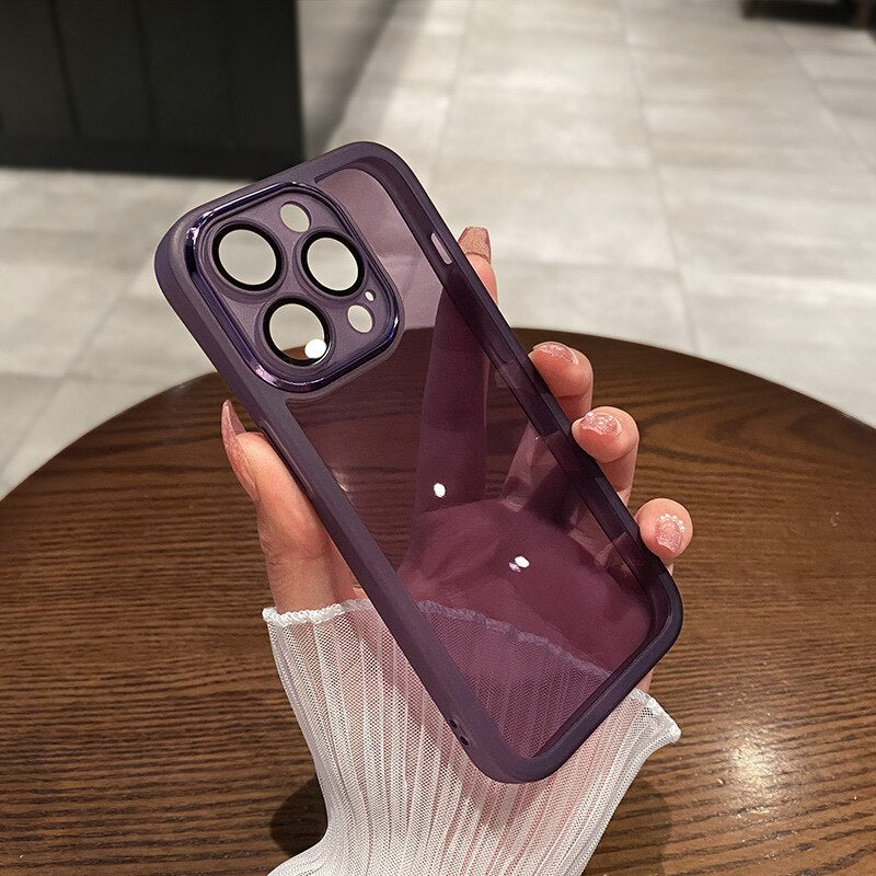 Lens Protective Clear Silicone Case For iPhone
