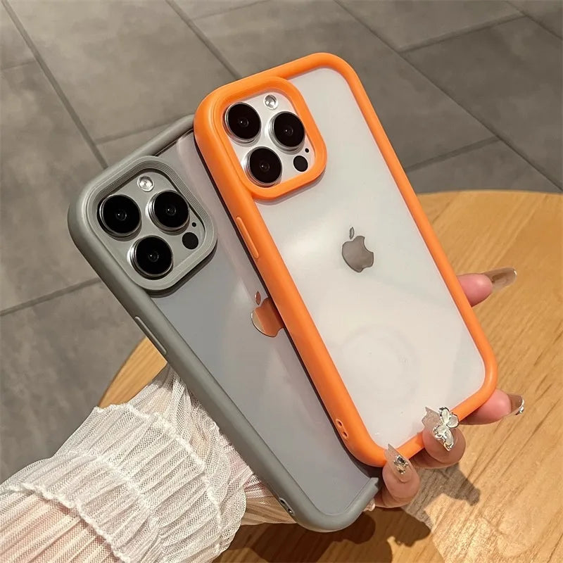 Candy Color Transparent Case For iPhone