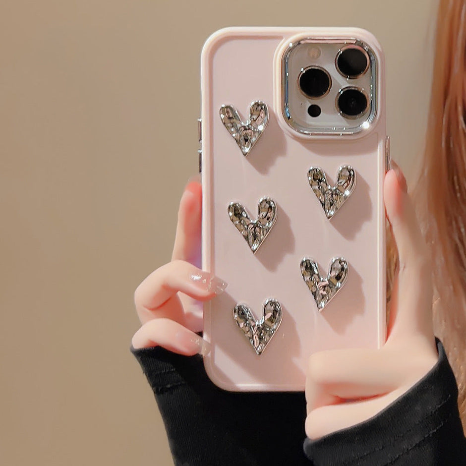 Silver Love Plating TPU Case for iPhone