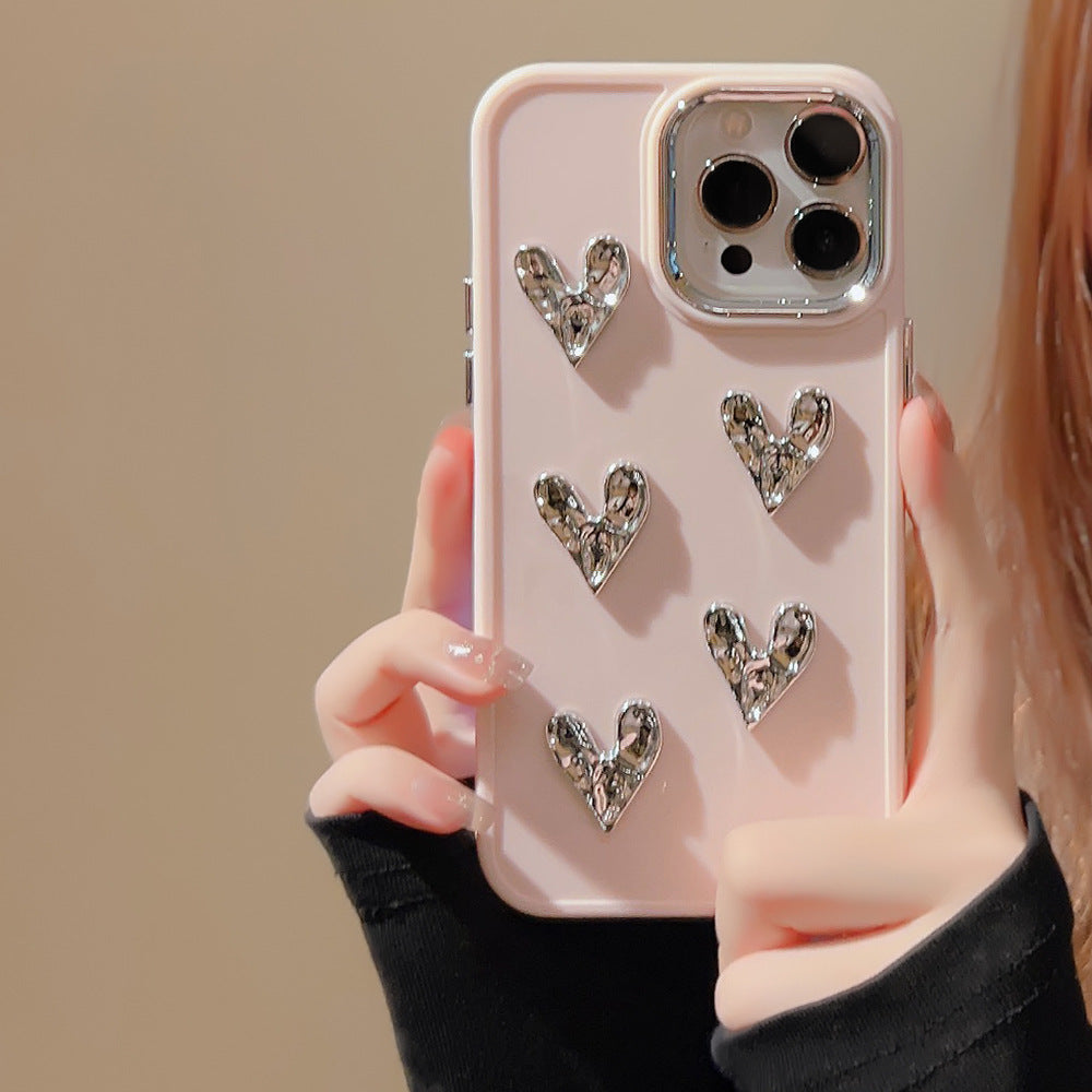 Silver Love Plating TPU Case for iPhone