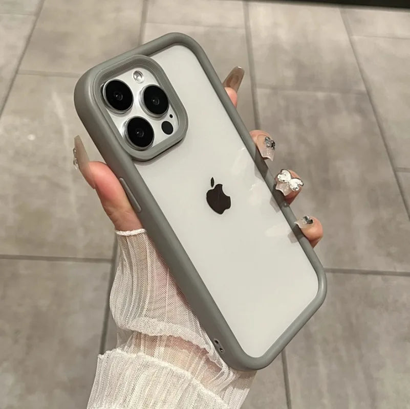 Candy Color Transparent Case For iPhone