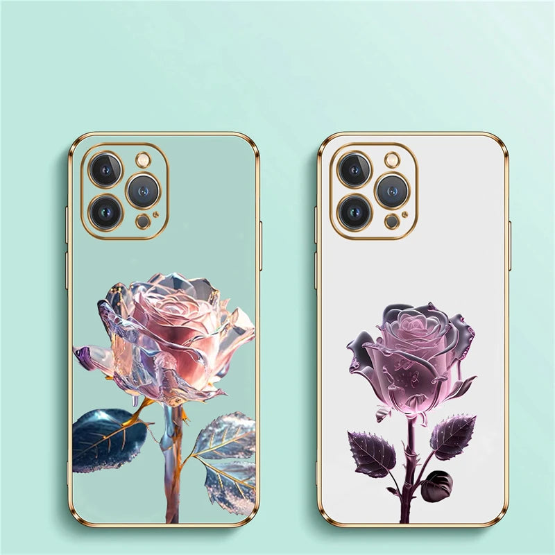 Rose Flower Soft Case For iPhone