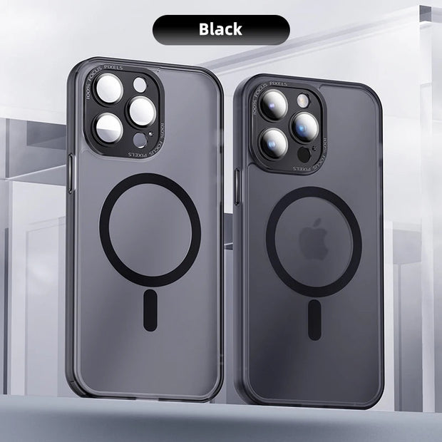 Coque de protection d'objectif mate translucide pour iPhone 