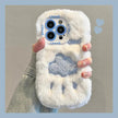 Étui brodé en peluche avec protection d'objectif pour iPhone 