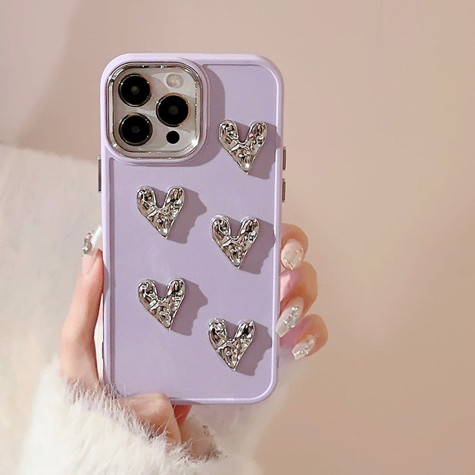 Silver Love Plating TPU Case for iPhone