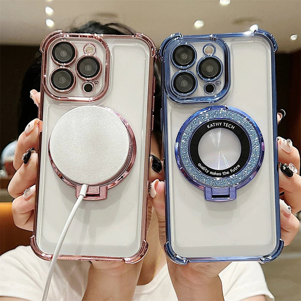 Coque transparente antichoc plaquée pour iPhone 