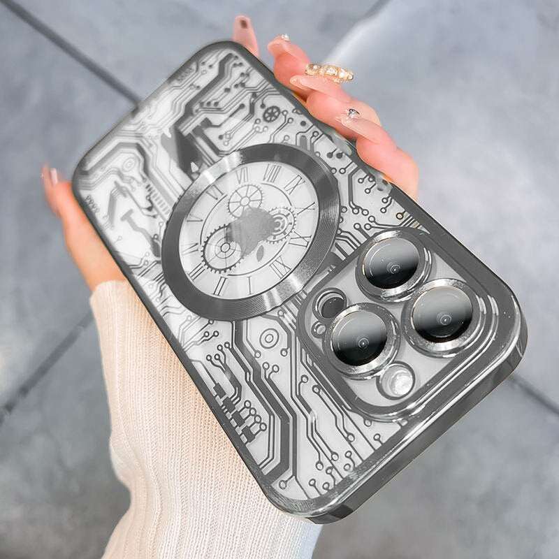 Coque de protection en silicone pour iPhone avec cadre plaqué 