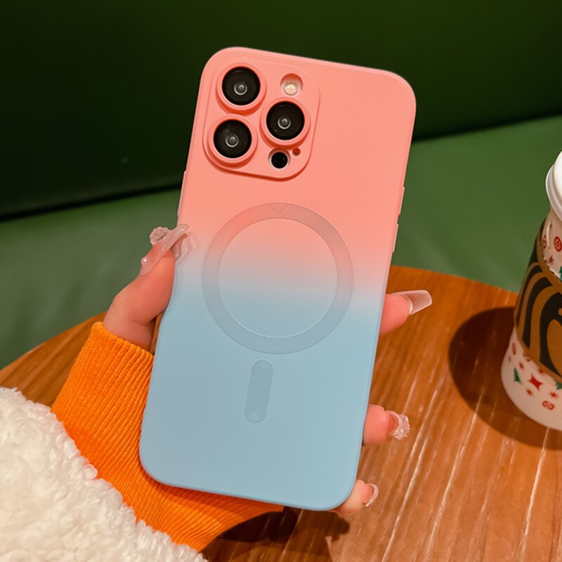 Lens Protective Silicone Magnetic Case for iPhone