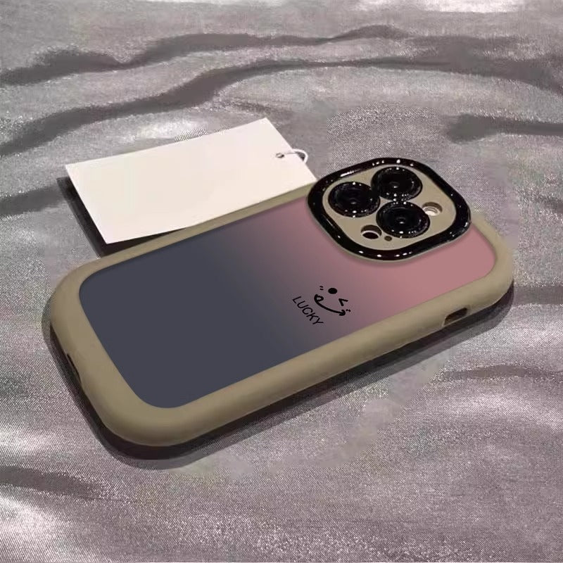 Coque antichoc à motif smiley dégradé pour iPhone 
