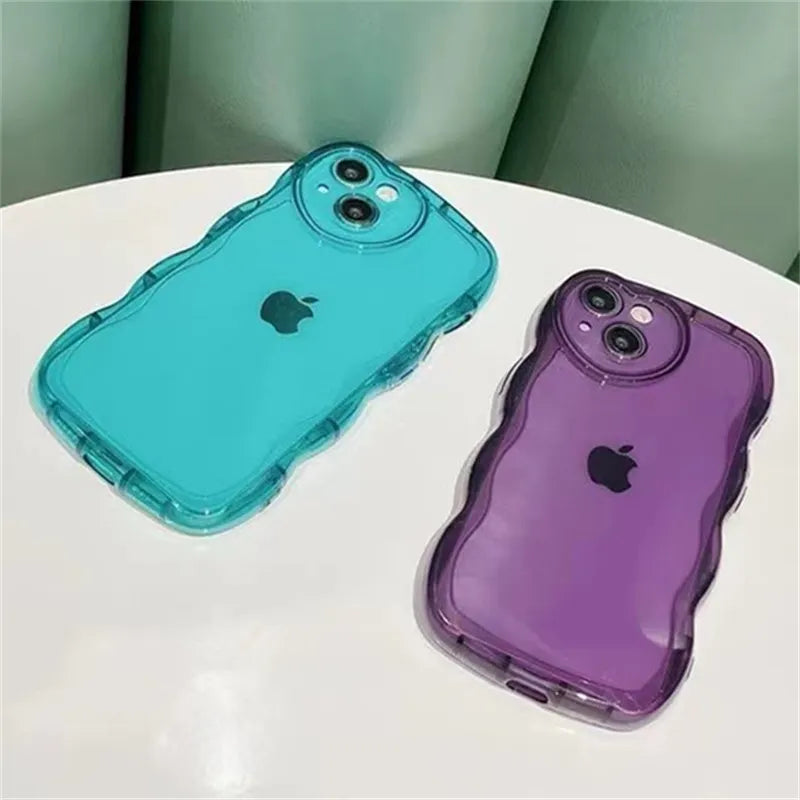 Étui souple transparent ondulé pour iPhone 